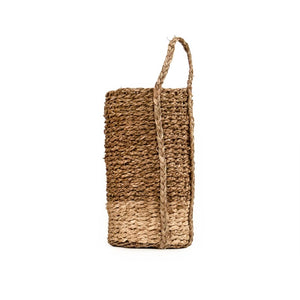 Zentique Woven Seagrass & Corn Husk Basket - Handwoven Medium Storage for Blankets, Plants, Laundry, Boho Decor ZENWS-B14 M