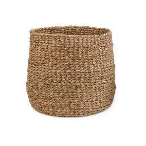 Zentique Woven Large Seagrass Basket for Blankets & Laundry — Handwoven Natural Storage, Rustic Coastal Decor (18.5"x17.75") ZENWS-B15 L