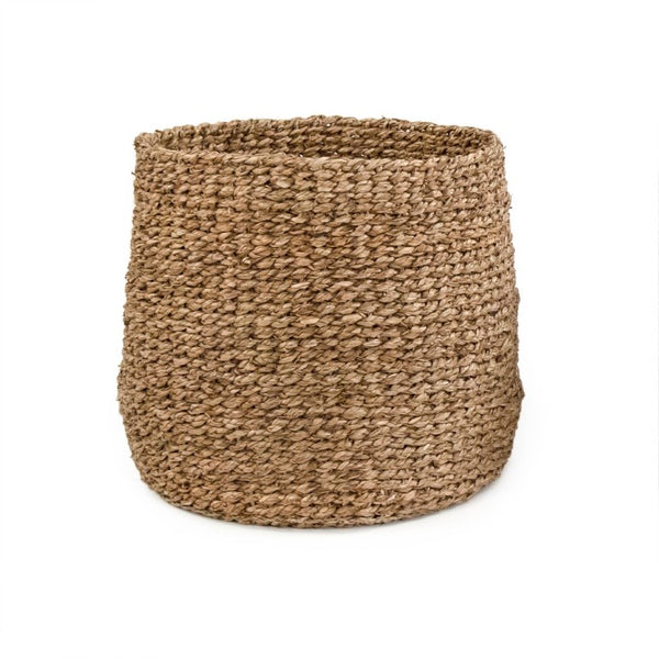 Zentique Woven Large Seagrass Basket for Blankets & Laundry — Handwoven Natural Storage, Rustic Coastal Decor (18.5"x17.75") ZENWS-B15 L