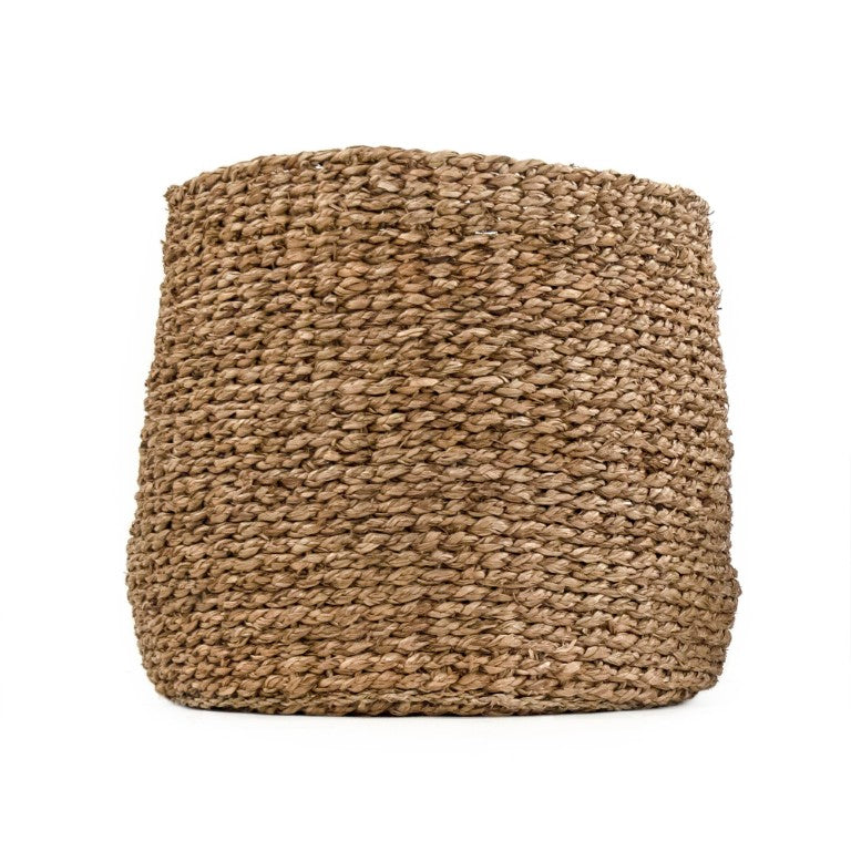 Zentique Woven Large Seagrass Basket for Blankets & Laundry — Handwoven Natural Storage, Rustic Coastal Decor (18.5"x17.75") ZENWS-B15 L