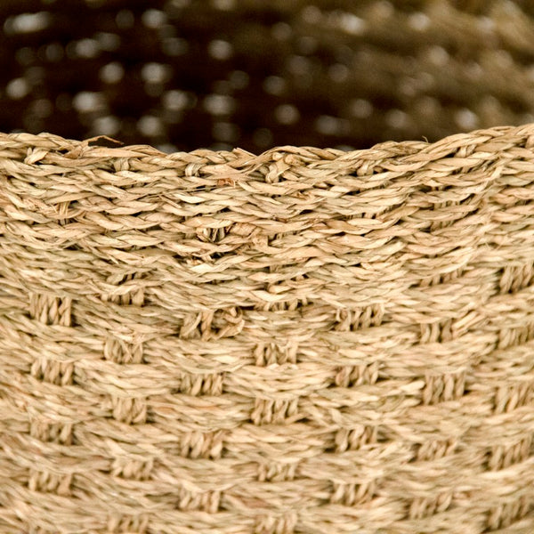 Zentique Woven Large Seagrass Basket — Handwoven Natural Storage for Blankets, Toys, Laundry, Coastal Decor ZENWS-B16 L
