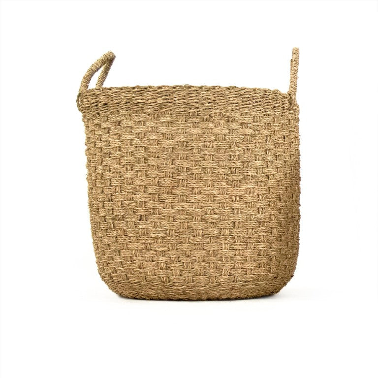 Zentique Woven Large Seagrass Basket — Handwoven Natural Storage for Blankets, Toys, Laundry, Coastal Decor ZENWS-B16 L