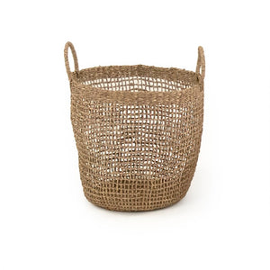 Zentique Woven Seagrass Basket Large – Handwoven Durable Storage (15” x 15”) for Blankets, Toys, Laundry, Décor ZENWS-B17 L