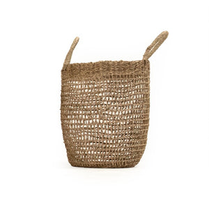 Zentique Woven Seagrass Basket for Home Organization — Handwoven Coastal Boho Accent, Durable Everyday Storage W13 x H13 x D13 ZENWS-B17 S