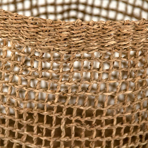 Zentique Woven Seagrass Basket for Home Storage and Decor — Handwoven Natural Texture for Throws & Toys W14 x H14 x D14 ZENWS-B17 M