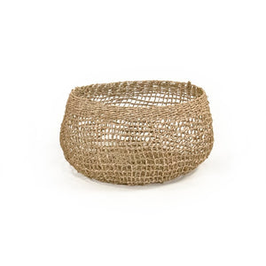 Zentique Woven Seagrass Basket for Home Storage and Decor — Handwoven Natural Texture for Throws & Toys W14 x H7.5 x D14 ZENWS-B18 M