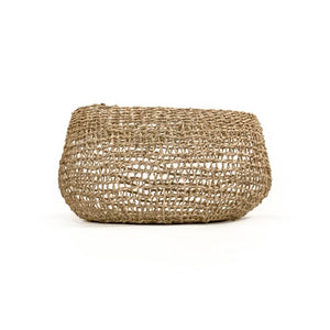 Zentique Woven Seagrass Basket for Home Storage and Decor — Handwoven Natural Texture for Throws & Toys W14 x H7.5 x D14 ZENWS-B18 M