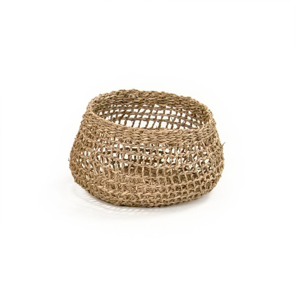 Zentique Woven Seagrass Basket for Home Organization — Handwoven Coastal Boho Accent, Durable Everyday Storage W10 x H6.5 x D10 ZENWS-B18 S