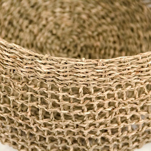 Zentique Woven Seagrass Basket for Home Storage and Decor — Handwoven Natural Texture for Throws & Toys W14 x H7.5 x D14 ZENWS-B18 M