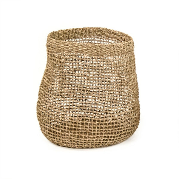 Zentique Woven Large Seagrass Basket for Blankets & Laundry — Handwoven Durable Storage with Neutral Warmth ZENWS-B21 L