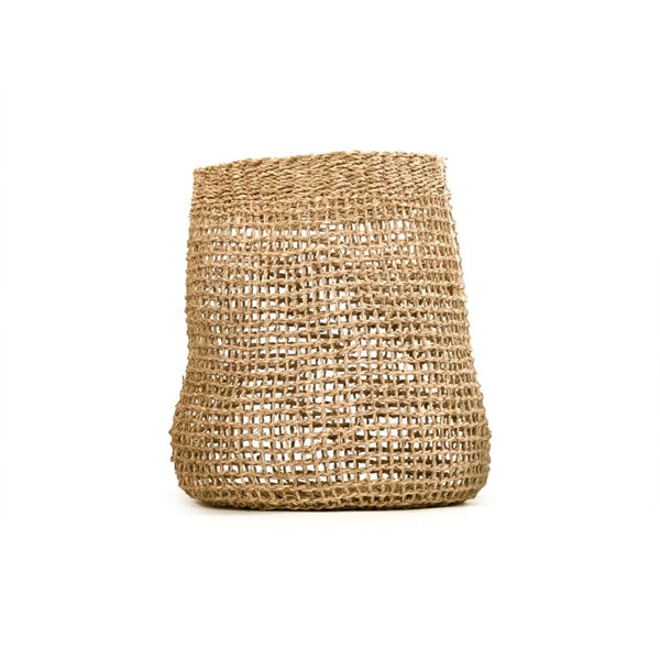Zentique Woven Seagrass Basket for Home Storage and Decor — Handwoven Natural Texture for Throws & Toys W15 x H15 x D15 ZENWS-B21 M