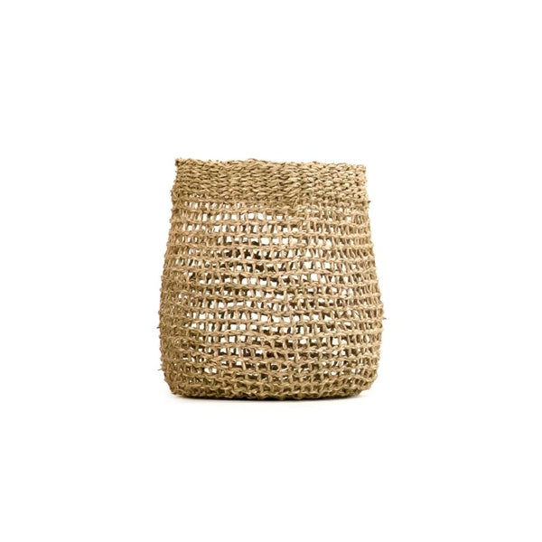 Zentique Woven Seagrass Basket for Home Organization — Handwoven Coastal Boho Accent, Durable Everyday Storage W10 x H10 x D10 ZENWS-B21 S