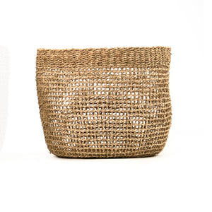 Zentique Woven Large Seagrass Basket — Handcrafted Storage Bin for Blankets, Toys, Laundry & Planter Cover ZENWS-B22 L