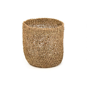 Zentique Woven Seagrass Basket for Home Storage and Decor — Handwoven Natural Texture for Throws & Toys W13 x H12 x D13 ZENWS-B22 M