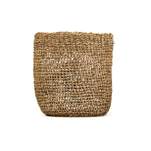 Zentique Woven Seagrass Basket for Home Storage and Decor — Handwoven Natural Texture for Throws & Toys W13 x H12 x D13 ZENWS-B22 M