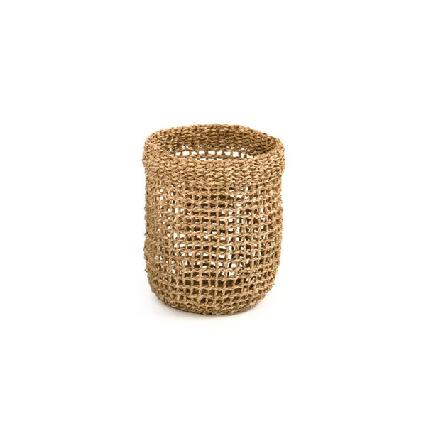 Zentique Woven Seagrass Basket for Home Organization — Handwoven Coastal Boho Accent, Durable Everyday Storage W8 x H9.25 x D8 ZENWS-B22 XS