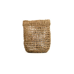 Zentique Woven Seagrass Basket for Home Organization — Handwoven Coastal Boho Accent, Durable Everyday Storage W8 x H9.25 x D8 ZENWS-B22 XS
