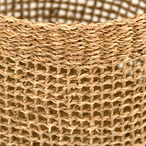 Zentique Woven Seagrass Basket for Home Organization — Handwoven Coastal Boho Accent, Durable Everyday Storage W8 x H9.25 x D8 ZENWS-B22 XS