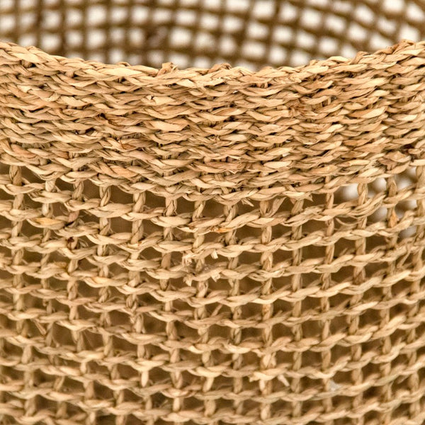 Zentique Woven Seagrass Basket for Home Organization — Handwoven Coastal Boho Accent, Durable Everyday Storage W8 x H9.25 x D8 ZENWS-B22 XS