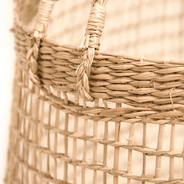 Zentique Woven Seagrass Basket Large — Handwoven Durable Storage Bin for Blankets, Toys, Laundry & Planter Cover ZENWS-B24 L