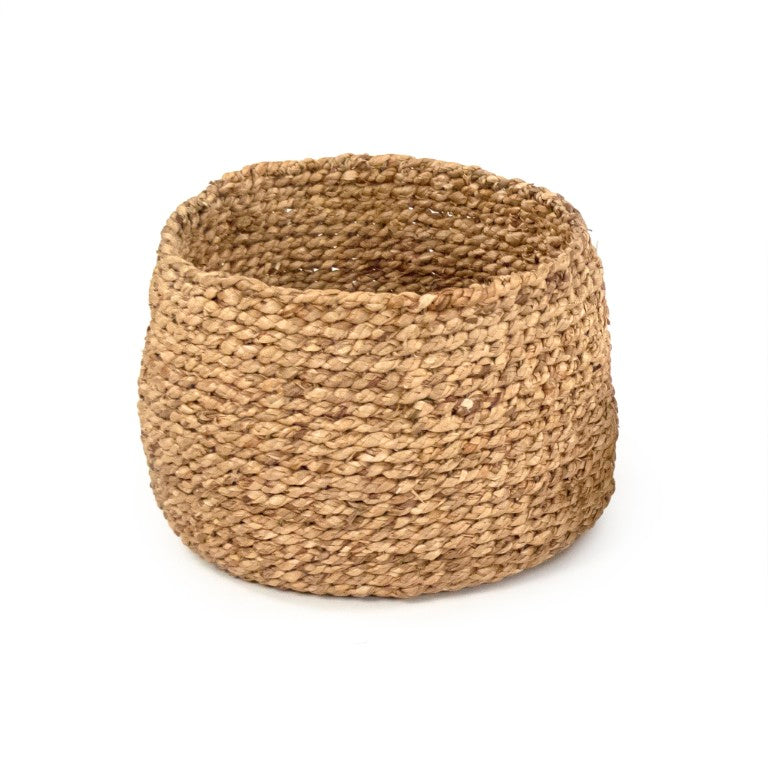 Zentique Woven Basket Large — Handwoven Water Hyacinth Storage Bin for Blankets, Toys, Laundry, Boho Decor W17 x H12.5 x D17 ZENWS-B26 L