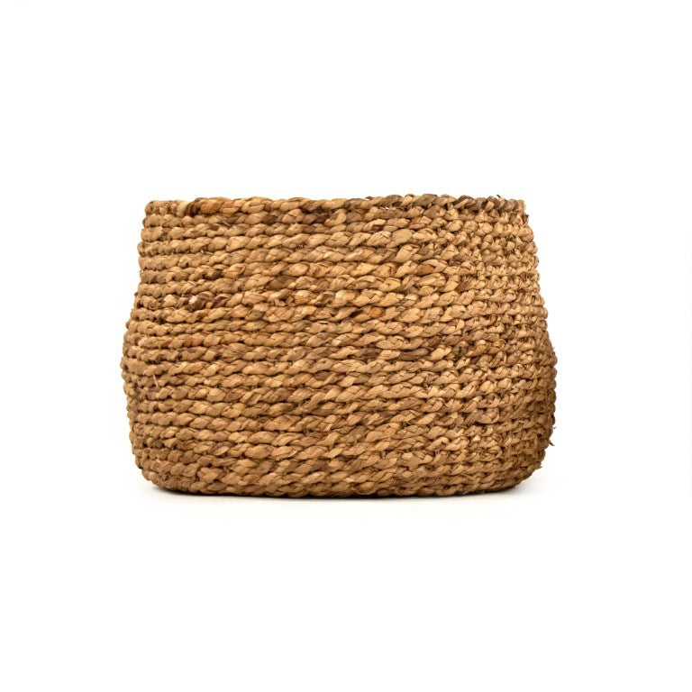 Zentique Woven Basket Large — Handwoven Water Hyacinth Storage Bin for Blankets, Toys, Laundry, Boho Decor W17 x H12.5 x D17 ZENWS-B26 L