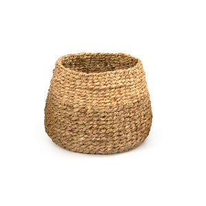 Zentique Woven Handwoven Water Hyacinth Basket for Living Room Storage, Rustic Decorative Organizer, 13" W14 x H11.25 x D14 ZENWS-B26 M