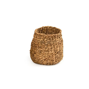 Zentique Woven Handwoven Water Hyacinth Basket — Compact Rustic Storage & Planter Cover for Boho Decor Enthusiasts W10 x H10 x D10 ZENWS-B26 S