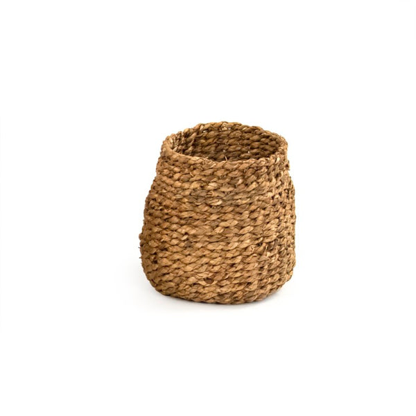 Zentique Woven Handwoven Water Hyacinth Basket — Compact Rustic Storage & Planter Cover for Boho Decor Enthusiasts W10 x H10 x D10 ZENWS-B26 S