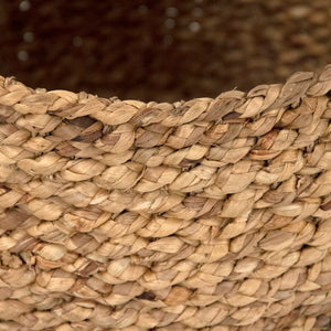 Zentique Woven Handwoven Water Hyacinth Basket for Living Room Storage, Rustic Decorative Organizer, 13" W14 x H11.25 x D14 ZENWS-B26 M