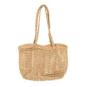 Zentique Woven palm-leaf handbags set of 2 — spacious, lightweight market & beach totes with classic neutral weave (19.75"x15.75") ZENWS-HB02