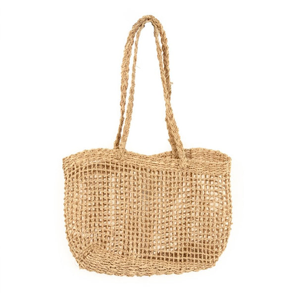 Zentique Woven palm-leaf handbags set of 2 — spacious, lightweight market & beach totes with classic neutral weave (19.75"x15.75") ZENWS-HB02