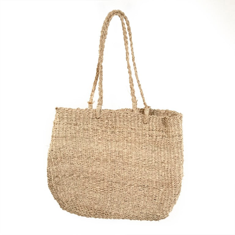 Zentique Woven palm-leaf handbag set of 2 — lightweight, durable market & beach totes with classic neutral style ZENWS-HB05