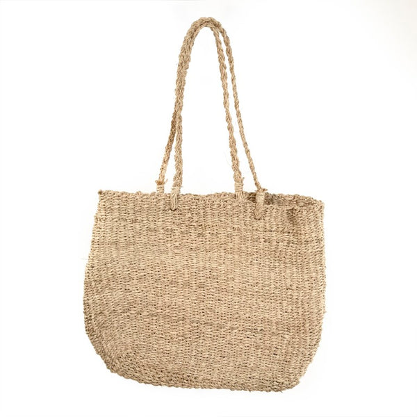 Zentique Woven palm-leaf handbag set of 2 — lightweight, durable market & beach totes with classic neutral style ZENWS-HB05