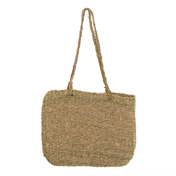 Zentique Woven Seagrass Handbag Set of 2 — Handcrafted Coastal Tote, Spacious Durable Beach & Market Bags (2) ZENWS-HB06
