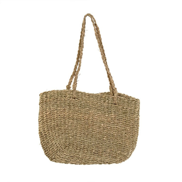 Zentique Woven Seagrass Handbag Set of 2 — Handcrafted Coastal Tote, Spacious Durable Beach & Market Bags (2) ZENWS-HB06