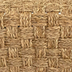Zentique Woven Seagrass Pouf Ottoman — Handwoven Natural Footstool & Extra Seat, Coastal Textured Accent (15.75"x10") ZENWS-P01 S