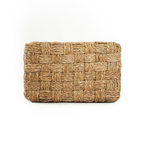 Zentique Woven Seagrass Pouf Ottoman — Handwoven Natural Footstool & Extra Seat, Coastal Textured Accent (15.75"x10") ZENWS-P01 S