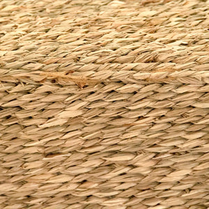 Zentique Woven seagrass pouf ottoman — handwoven eco-friendly seating, compact footrest for modern boho rooms Brown ZENWS-P03
