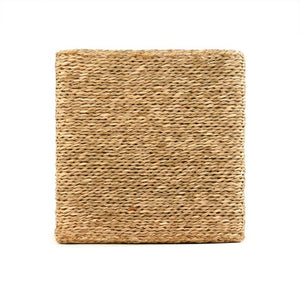 Zentique Woven seagrass pouf ottoman — handwoven eco-friendly seating, compact footrest for modern boho rooms Brown ZENWS-P03