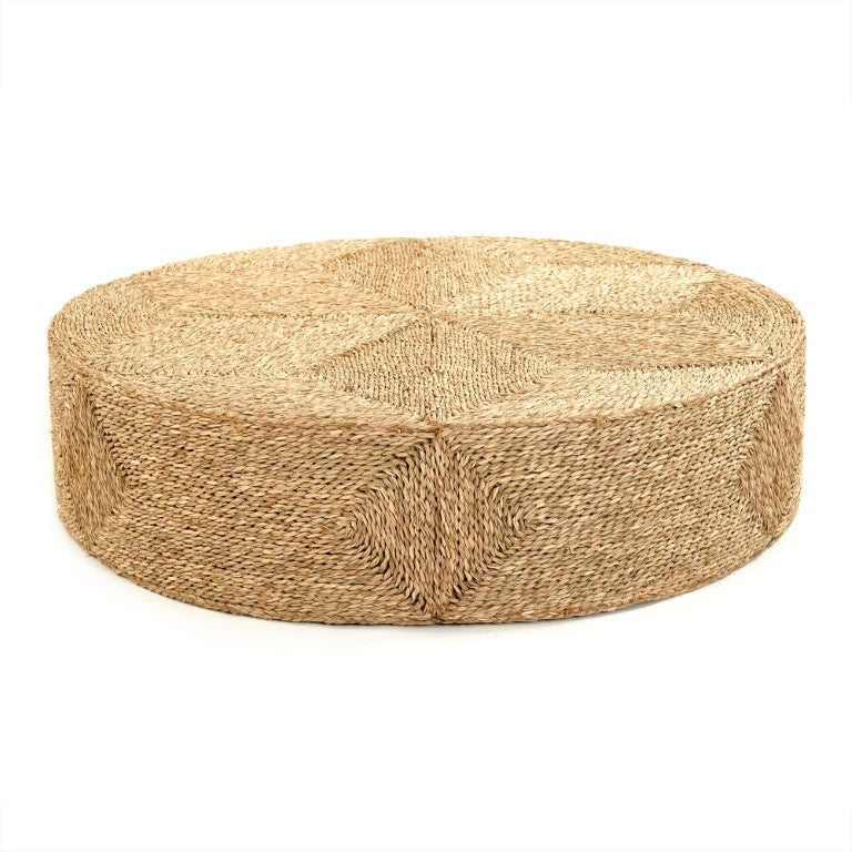 Zentique Woven Seagrass Ottoman Bench — Handwoven Low-Profile Footrest, Extra Seating & Eco Natural Accent ZENWS-P05