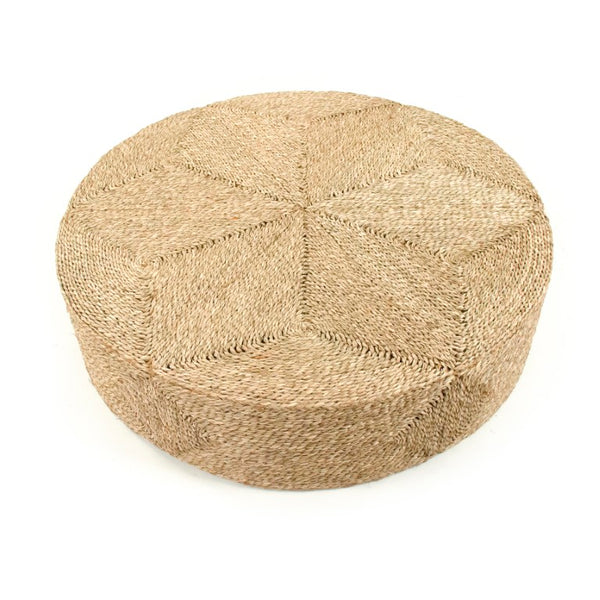 Zentique Woven Seagrass Ottoman Bench — Handwoven Low-Profile Footrest, Extra Seating & Eco Natural Accent ZENWS-P05