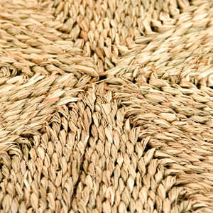 Zentique Woven Seagrass Ottoman Bench — Handwoven Low-Profile Footrest, Extra Seating & Eco Natural Accent ZENWS-P05