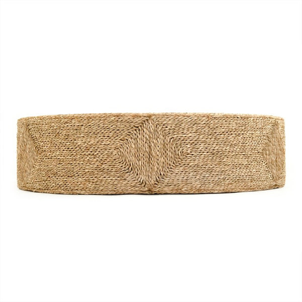 Zentique Woven Seagrass Ottoman Bench — Handwoven Low-Profile Footrest, Extra Seating & Eco Natural Accent ZENWS-P05