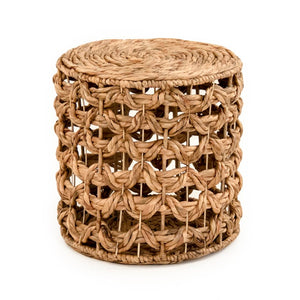 Zentique Woven Handwoven Water Hyacinth Stool – Eco-Friendly 16" Cube Seat, Footrest, Side Table for Any Room ZENWS-P08