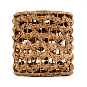 Zentique Woven Handwoven Water Hyacinth Stool – Eco-Friendly 16" Cube Seat, Footrest, Side Table for Any Room ZENWS-P08
