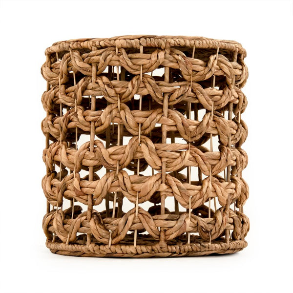 Zentique Woven Handwoven Water Hyacinth Stool – Eco-Friendly 16" Cube Seat, Footrest, Side Table for Any Room ZENWS-P08