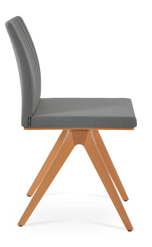 Soho Concept Zeyno Fino Wood Dining Chair - Stylish Camira Era Fabric, Durable 10-year Guarantee, Walnut Finish Natural,Grey  Soho-concept-dining-chair-06568