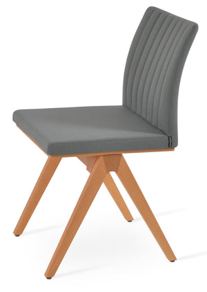 Soho Concept Zeyno Fino Wood Dining Chair - Stylish Camira Era Fabric, Durable 10-year Guarantee, Walnut Finish Natural,Grey  Soho-concept-dining-chair-06568