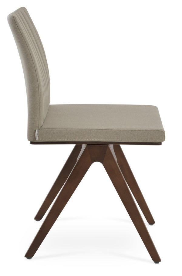 Soho Concept Zeyno Fino Wood Dining Chair - Stylish Camira Era Fabric, Durable 10-year Guarantee, Walnut Finish Walnut,Beige  Soho-concept-dining-chair-06569